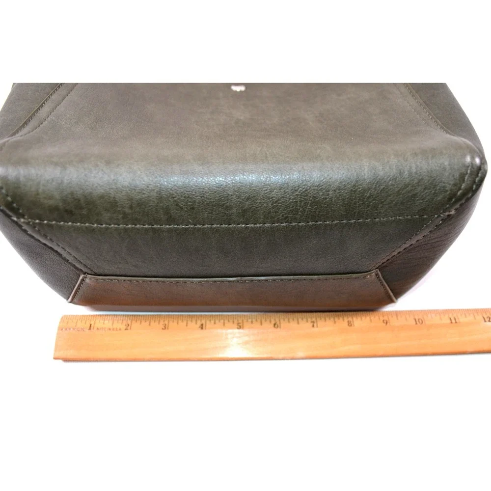 Green Vegan Leather Shoulder Bag Purse Tote Bag